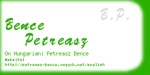 bence petreasz business card